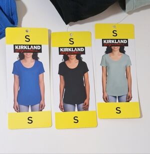 NWT Bundle of 3 Kirkland Signature Tee Shirts Short Sleeves Small Pima Cotton